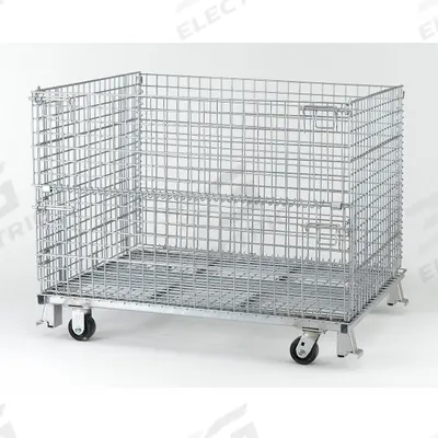 NASHVILLE WIRE Collapsible Bulk Container: 24.3 cu ft, 48 in x 40 in x 32 in - Collapsible Wire Bulk Containers