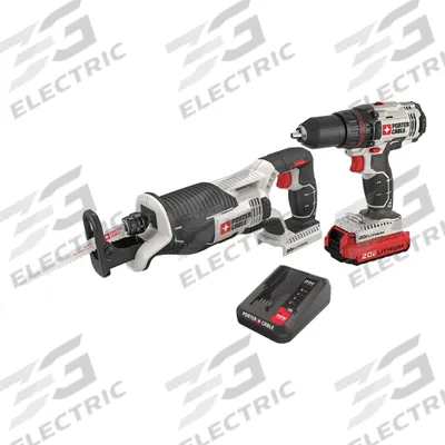 PORTER CABLE Cordless Tool Combination Kit: 2 Tools, Drill/Reciprocating Saw, 20 V DC Volt - Porter Cable 20V Cordless Tool Combination Kits