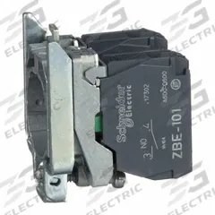 SCHNEIDER Contact Block: 22 mm Panel Mounting Size, 2NO, Momentary, ZB4 Series (MPN ZB4BZ103TQ). Key specifications — Switch Action: Momentary; Terminal Connection Type: Screw Clamp Terminals; Brand: SCHNEIDER; Compatible with Series: ZB4.