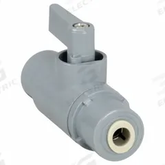 APPROVED VENDOR Manual Two-Way Ball Valve: 1/4 in, PVC, Straight, Push x Push, Full Port Ball Port (MPN 7104590). Key specifications — Brand: APPROVED VENDOR; Handle: Lever.