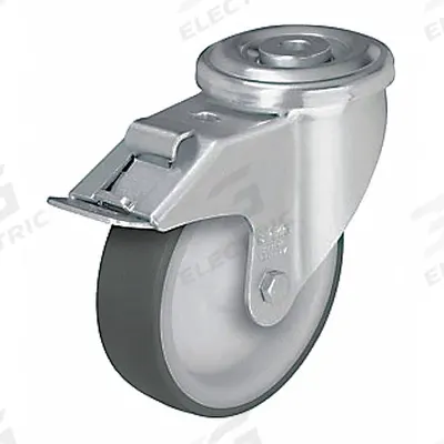 APPROVED VENDOR Bolt-Hole Caster: Swivel, Total Lock, Polyurethane, 4 7/8 in Wheel Dia. - Standard Bolt-Hole Casters