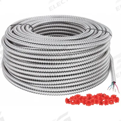 SOUTHWIRE Metal Clad Armored Cable: 14 AWG, 4 Conductors, Copper, 250 ft, Aluminum - Standard Metal-Clad Cables