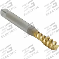 OSG Spiral Flute Tap: #8-32 UNC, 2B, 3 Flute, Bottoming Chamfer, TiN Coated High Speed Steel (MPN 2985305)