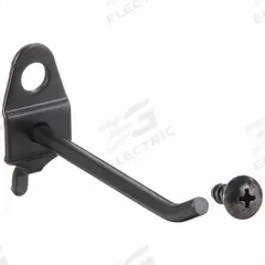 APPROVED VENDOR Single Rod Pegboard Hook: 1/4 in Peg Hole, For 1 in Pegboard Hole Spacing, 10 PK (MPN 5TPG0). Key specifications — Color: Black; Locking System: Screw-In; Mounting Type: Surface; Accessory Type: 30-Degree Single Hook; Brand: APPROVED VENDOR.