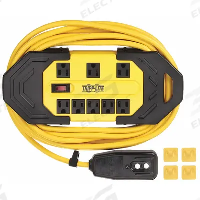TRIPP LITE GFCI: 25 ft Lg, 14/3, 5-15P Plug, 15 A Current, 120V AC, 5-15R - Plug-In GFCI Cords
