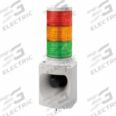 PATLITE Audible Alarms: 3 Tier, No Sounder Tier, IP53, Amber/Green/Red, Direct Wire, Wire Leads (MPN LKEH-302FVUL-RYG). Key specifications — Manufacturer Part Number: LKEH-302FVUL-RYG; Brand: PATLITE; Operating Voltage: 24V DC; Light Tier Color: Green.