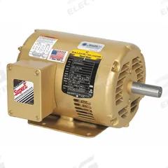 BALDOR General Purpose Motor: Rigid Base Mount, Open Drip Proof, 2 hp, 230V AC/460V AC, 3,450 RPM (MPN EM31155). Key specifications — Brand: BALDOR; Nameplate Voltage @ 60 Hz: 460V AC; Full Load Current @ 60 Hz: 2.6/5.2/5.6 A; Nameplate RPM @ 60 Hz: 3,450 RPM; Motor Enclosure: ODP.