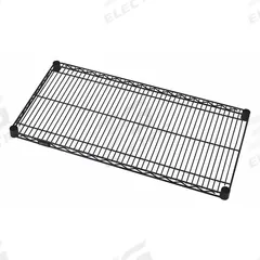 QUANTUM Wire Shelf: 30 in x 14 in, 1 Shelves, Quick-Adjust, 600 lb Load Capacity, Dry/Wet, Black (MPN 1430BK). Key specifications — Recommended Environment: Dry; Material: Steel; Brand: QUANTUM; Color: Black; Finish: Epoxy Coated.