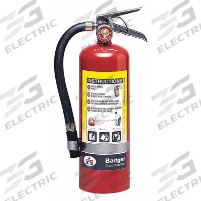 BADGER Fire Extinguisher: 5 lb Extinguisher Capacity, 3A:40B:C, Monoammonium Phosphate - Class ABC Fire Extinguishers