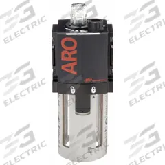 ARO Compressed Air Lubricator: Mist, 1/4 in NPT, 51 cfm, 150 psi Max Op Pressure, 125°F Max Op Temp (MPN L36221-100). Key specifications — attr111774: Aluminum; attr111402: 1500; attr111761: ARO.