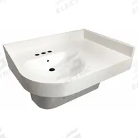 BESTCARE Corner Bathroom Sink: Stainless Steel, 15 1/2 in Bowl Lg, 4 in Bowl Dp, ADA Compliant (MPN WH3741R-09). Key specifications — ADA Compliant: ADA Compliant; Color: White; Bowl Shape: D-Shape; Brand: BESTCARE; Sink Mounting Type: Wall.