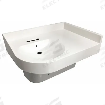 BESTCARE Corner Bathroom Sink: Stainless Steel, 15 1/2 in Bowl Lg, 4 in Bowl Dp - One-Bowl Institutional Bathroom Sinks