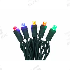 LED Holiday String Lights: Bottom Button Shape, 25 ft Lg, Blue/Green/Orange/Red/Yellow, 50 LEDs (MPN 60RG10). Key specifications — Brand: APPROVED VENDOR; Light Color: Blue/Green/Orange/Red/Yellow.