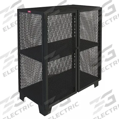 JAMCO Storage Cabinet: 48 in x 24 in x 54 in, 2 Fixed Shelves, Swing Handle & Padlock Hasp - Industrial Ventilated Shelf Cabinets