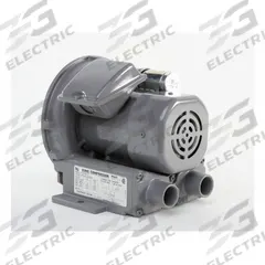 FUJI ELECTRIC Regenerative Blower: 0.1 hp, 19.4 in wc Max Op Pressure, 18.7 in wc Max Vacuum (MPN VFC080P-5T). Key specifications — attr49842: Single; attr49816: FUJI ELECTRIC; attr49813: VFC080P-5T; attr49822: 1.2/0.6 A; attr49830: Flange; attr49833: Flange; attr49845: 115/230V AC.