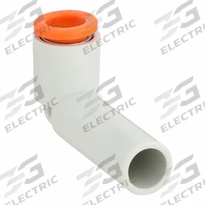 SMC Push-Fit Elbow Fitting: 3/8 in OD x 1/2 in OD Size, Push-to-Connect x Push-to-Connect - Polybutylene & Brass Tube Fittings