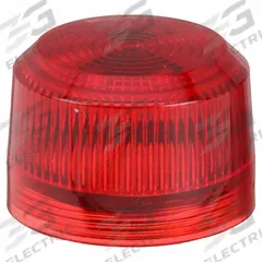 EATON Pilot Light Lens: 30 mm Panel Mounting Hole Dia, Red, Fresnel, Incandescent/LED, E34 (MPN E34H2). Key specifications — Brand: EATON; Compatible with Series: E34; Lens Material: Plastic.
