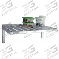 NEW AGE INDUSTRIAL T-Bar Wall Shelf: 60 in x 24 in x 13 in, 60 in x 24 in, 500 lb Load Capacity (MPN 1124). Key specifications — Material: Aluminum; Standards: NSF; Finish: Unfinished; Brand: NEW AGE INDUSTRIAL.