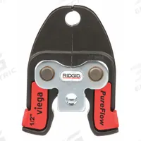RIDGID Press Jaw: 1/2 in Pipe, PEX, For Viega Pureflow, Compact Tool Types (MPN 17008). Key specifications — attr518773: Jaw; attr518762: PEX; attr518771: Steel; attr518761: Viega Pureflow; attr518760: RIDGID.