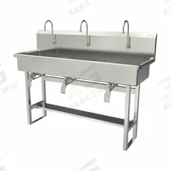 SANI-LAV Wash Station: 45 in Overall Ht, 57 in Bowl Lg, 8 in Bowl Dp, 2 gpm Flow Rate, 16 ga (MPN 56FK1). Key specifications — Includes Side Splash: Side Splash Not Included; Brand: SANI-LAV.