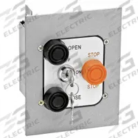 AMERICAN GARAGE DOOR SUPPLY Control Station: Open-Close-Stop, Momentary Contacts, Indoor (MPN 3BFLM). Key specifications — attr1070078: Back Box; attr92627: 3BFLM; attr93592: AMERICAN GARAGE DOOR SUPPLY; attr1070072: Momentary Contacts; attr1070073: Open-Close-Stop; attr1070075: Indoor; attr1070080: Flush Mount; attr1070091: Control Station.