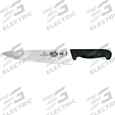 VICTORINOX Chefs Knife: Straight, 10 in Overall Lg, Stainless Steel Blade, Wood Handle - Chef's Knives