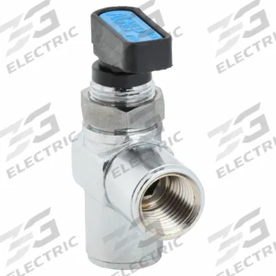 AIGNEP USA Manual Two-Way Ball Valve: 1/4 in, Nickel-Chrome Plated Brass, Angle, FNPT x FNPT - Mini Brass Ball Valves