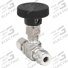 PARKER Needle Valve: Inline Valve Body, 316 Stainless Steel, Integral Bonnet, 1/4 in Pipe Size, PTFE (MPN 4A-V4LR-SS). Key specifications — For Media: Oil; Standards: ISA S75.02; Brand: PARKER; Valve Series: V; Stem Type: V-Stem; Connection Type - Side 1: Compression; Connection Type - Side 2: Compression; Connection Type: Compression x Compression.