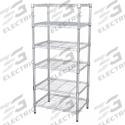 APPROVED VENDOR Wire Shelving Unit: Starter, 36 in x 18 in, 74 in Overall Ht, 6 Shelves - Stationary Wire Shelving for Dry Use