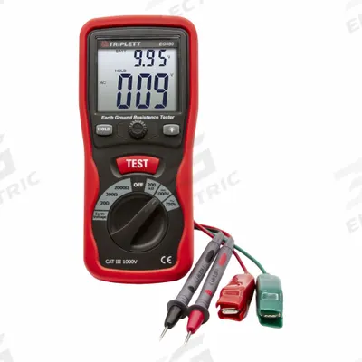 TRIPLETT Earth Ground Tester Kit: 20 ohm to 2,000 ohm, CAT III 1000V, IP54, Digital - Earth Ground Resistance Tester Kits