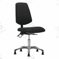 ESD Chair: Fabric, Armless, Ht Range 19 in to 24 in, 18 1/2 in Seat Wd, 17 in Seat Dp, 0 Casters (MPN BR-ESD-FDHCH-MB-CR-T1-A0-EG-ESDBLK). Key specifications — Foot Support: No; Back Tilt Backward: 13.5°; Back Tilt Forward: 10.5°; Base Material: Aluminum; Brand: APPROVED VENDOR; Product Type: ESD Chair; ESD-Safe: ESD-Safe; Seat Tilt Backward: 3°.