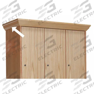 HALLOWELL Crown Molding: 18 in x 18 in x 4 in, For 18 in Locker Wd, For 18 in Locker Dp - Crown Molding for Solid Wood Wardrobe Lockers