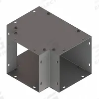 HOFFMAN Wireway Tee: 6 in Wd, 6 in Ht, 16 ga Gauge, 1, Screw-On Cover, Steel, Painted (MPN F66GT). Key specifications — Brand: HOFFMAN; Cover Location: Top; Finish: Painted; Overall Length: 6 in; Cover Locking Style: Screw Clamps; Cover Type: Screw-On; With/Without Knockouts - Broad: No; Cover Type - Broad: Screw-On Cover.