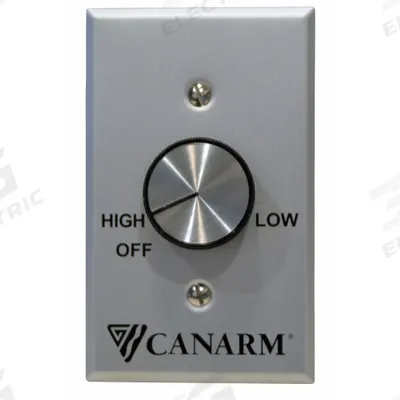 DELHI Speed Control: Dial, 230V AC, Silver Plate, 5 A - Dial Fan Speed Controls