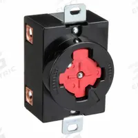 HUBBELL Locking Receptacle: Non-NEMA, Red, 480V AC, 30 A Current Rating, 3 Poles, 4 Wires (MPN HBL20443). Key specifications — Brand: HUBBELL.