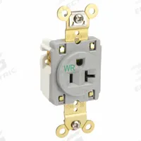 HUBBELL Receptacle: Single, 5-20, Gray, 125V AC, 20 A, 2 Pole / 3 Wire (MPN HBL5361GRYWR)