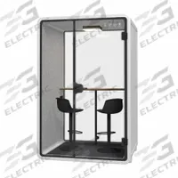 FLEXISPOT Office Pod: WorkCube, 2 Seating Positions, White, Aluminum, 90 1/2 in Ht - Max, 59 in (MPN P2FW-KIT). Key specifications — attr1198255: FLEXISPOT; attr1206349: 2 Cushions; attr1198248: Unassembled; attr1198266: Aluminum; attr1198271: Interior Lighting Included; attr1198273: Ventilation Fan Included; attr1198274: 100-240V; attr1198296: Power Outlet.