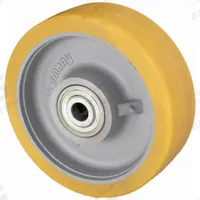 APPROVED VENDOR Caster Wheel: 9 13/16 in Wheel Dia., 3 1/8 in Wheel Wd, Polyurethane, Iron, Std (MPN GTH 252/30K-BB1). Key specifications — Brand: APPROVED VENDOR; Wheel/Tread Color: Yellow.