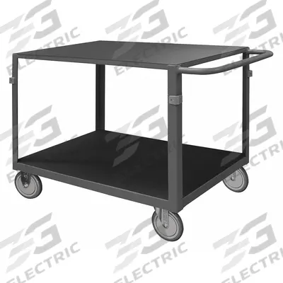 APPROVED VENDOR Metal Shelf Cart: 1,000 lb, 67 in L x 37 in W x 48 in H Overall Dim, Flush Lip - Instrument Carts with Flush Metal Shelves