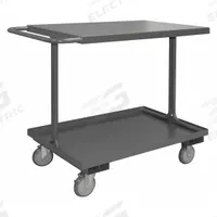 APPROVED VENDOR Utility Cart: 1,200 lb, 32 in L x 18 in W Shelf, 2 Shelves, Gray, Flat (MPN EAS-1832-95). Key specifications — Caster/Wheel Configuration: (2) Swivel with Brake; Brand: APPROVED VENDOR; Caster Wheel/Tread Material: Polyurethane.
