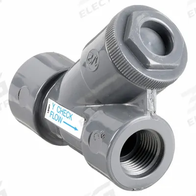 HAYWARD Y Check Valve: Piston, Y-Style Valve Body, 2 1/2 in Pipe Size, FNPT x FNPT - PVC Y Piston Check Valves