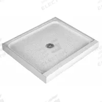 FIAT PRODUCTS Shower Base: Rectangle, Single Threshold, Terrazzo, 30 in Overall Lg, 4 in Overall Ht (MPN 6030MFTR081). Key specifications — Material: Terrazzo; Drain Location: Center; Brand: FIAT PRODUCTS.