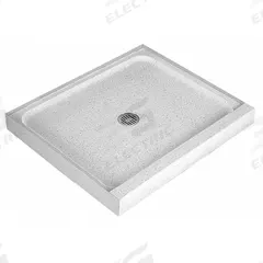 FIAT PRODUCTS Shower Base: Rectangle, Single Threshold, Terrazzo, 30 in Overall Lg, 4 in Overall Ht (MPN 6030MFTR081). Key specifications — Material: Terrazzo; Drain Location: Center; Brand: FIAT PRODUCTS.