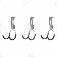 FASTTRACK Dual Handle Hook: Steel, 3 in x 3 in x 8.4 in, 25 lb Load Capacity, Satin Nickel (MPN 2140837). Key specifications — Brand: FASTTRACK; Includes: (3) Hooks; Material: Steel; Product Type: Dual Handle Hook.