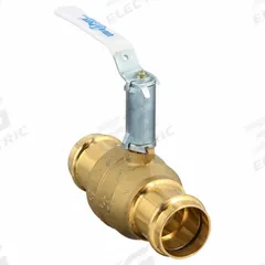 MILWAUKEE VALVE Manual Two-Way Ball Valve: 1 1/2 in, Brass, Straight, Press x Press, Two-Piece (MPN UPBA-481B - 112). Key specifications — Brand: MILWAUKEE VALVE; Handle: Lever.