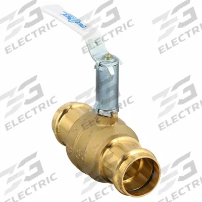 MILWAUKEE VALVE Manual Two-Way Ball Valve: 1 1/2 in, Brass, Straight, Press x Press - Brass Ball Valves with Extended Height Handle