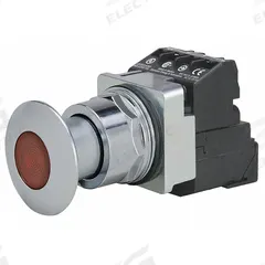 SIEMENS Mushroom Head Push Button: Illuminated, Mushroom Head Profile, Metallic, 30 mm, 1NO/1NC (MPN 52PP2J2AB). Key specifications — Brand: SIEMENS; Action: Maintained; Series: Class 52; Push Button Material Type: Metallic.