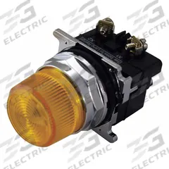 EATON Pilot Light: 30 mm Panel Mounting Size, Yellow, Incandescent, 10250T Series (MPN 10250T34Y). Key specifications — Series: 10250T; Brand: EATON; Includes Push-To-Test: No Push-To-Test Included.