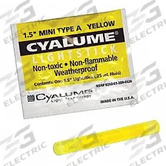 CHEMLIGHT BY CYALUME TECHNOLOGIES Lightstick: NSN 6260-01-209-4435, Yellow, Stick, Single-Use, 50 PK (MPN 9-44350PF). Key specifications — Color: Yellow; Brand: CHEMLIGHT BY CYALUME TECHNOLOGIES; Includes: NSN 6260-01-209-4435.