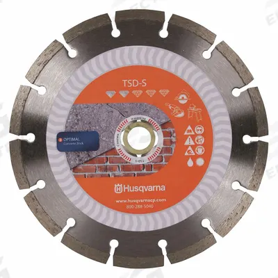 HUSQVARNA Diamond Saw Blade: Brick/Stone, 10 in Blade Dia., 5/8 in_7/8 in Arbor Size - Tile-Cutting Blades